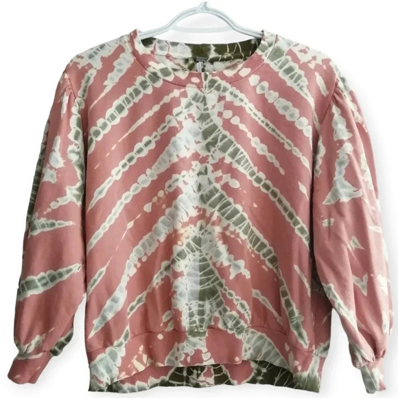 YFB Young Fabulous & Broke Tie Dye Balloon Sleeve Sweater Orange and Green Small - Picture 13 of 13